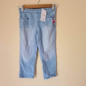 Vertbaudet Girl's Cropped Jeans, Size 8, 126cm